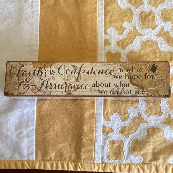 NWT Christine Adolph Give Faith decorative wood block. - Picture 3 of 11
